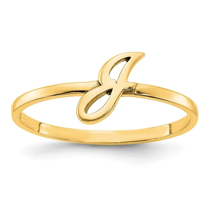 Rings Goldia 14K Yellow Gold Initial Script or Block Font Ring