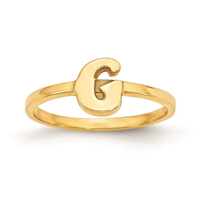 Rings Goldia 14K Yellow Gold Initial Script or Block Font Ring