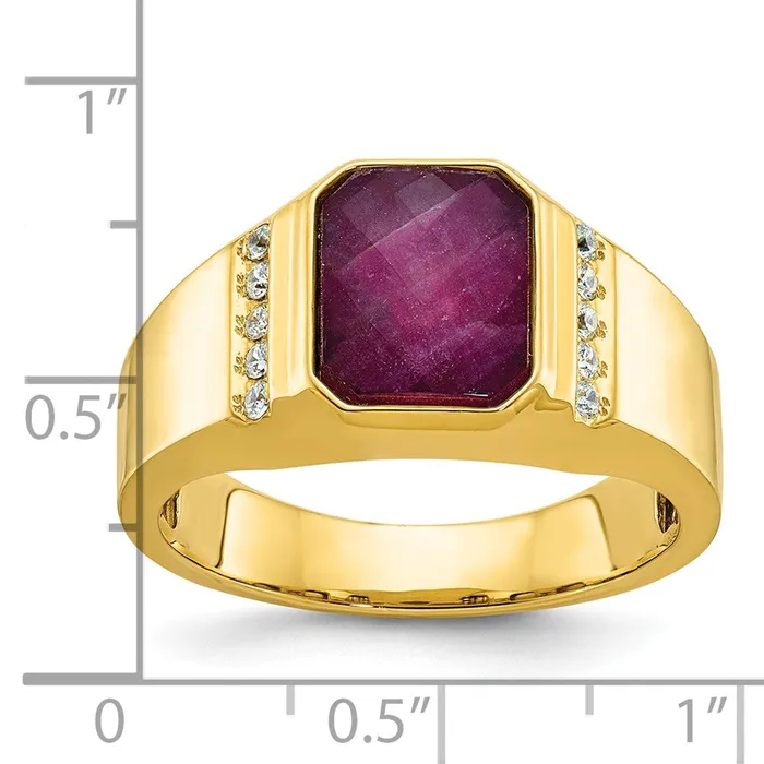 Rings Goldia 14k Yellow Gold Mens Gemstone and Diamond Ring Mounting