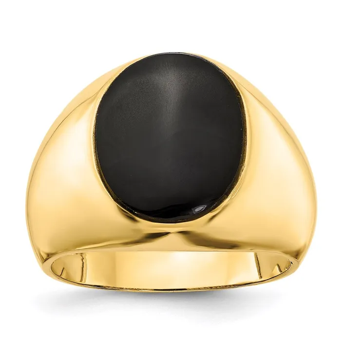 Rings Goldia 14K Yellow Gold Mens Onyx Ring