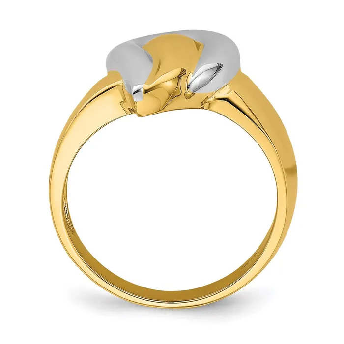 Rings Goldia 14k Yellow Gold wRhodium Polished Teardrop Ring
