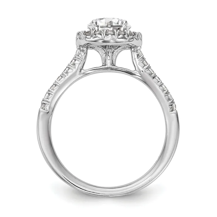 Rings Goldia 200ct CZ Solid Real 14K White Gold Round Halo Engagement Ring