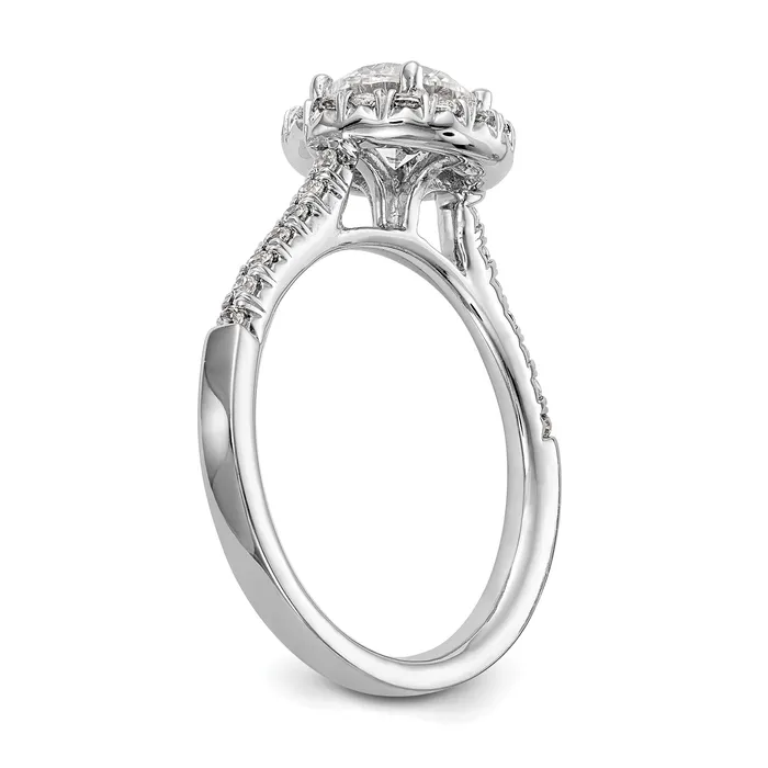 Rings Goldia 200ct CZ Solid Real 14K White Gold Round Halo Engagement Ring