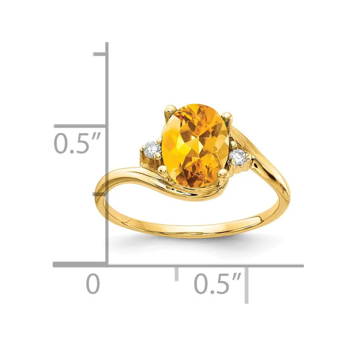 Rings goldiaca 14K Yellow Gold 8x6mm Oval Citrine Checker A Real Diamond ring Rings goldiaca 14K Yellow Gold 8x6mm Oval Citrine Checker A Real Diamond ring