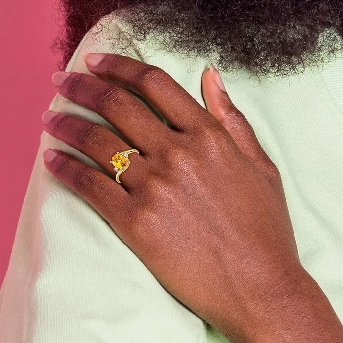 Rings goldiaca 14K Yellow Gold 8x6mm Oval Citrine Checker A Real Diamond ring Rings goldiaca 14K Yellow Gold 8x6mm Oval Citrine Checker A Real Diamond ring