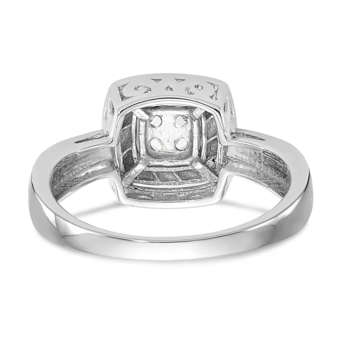 Rings Goldiacom 14K Two Tone Complete Diamond Cluster Engagement Ring