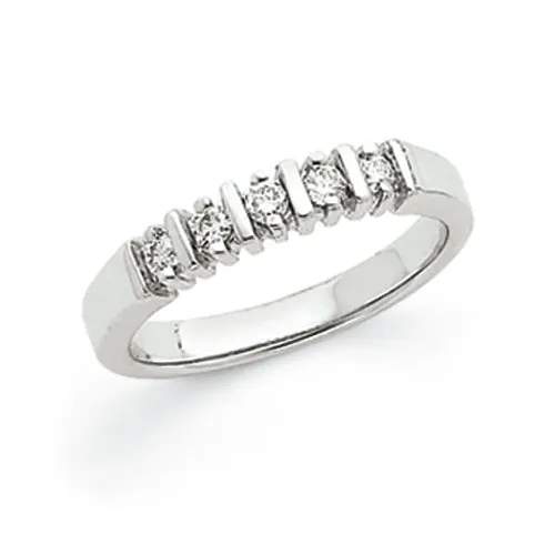 Rings Goldiacom 14k White Gold AAA Diamond 5 Stone Ring