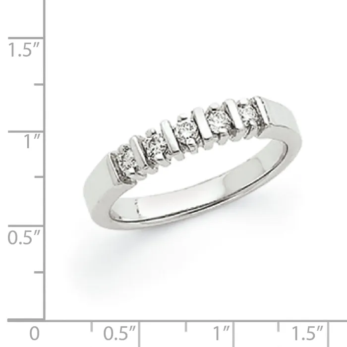 Rings Goldiacom 14k White Gold AAA Diamond 5 Stone Ring