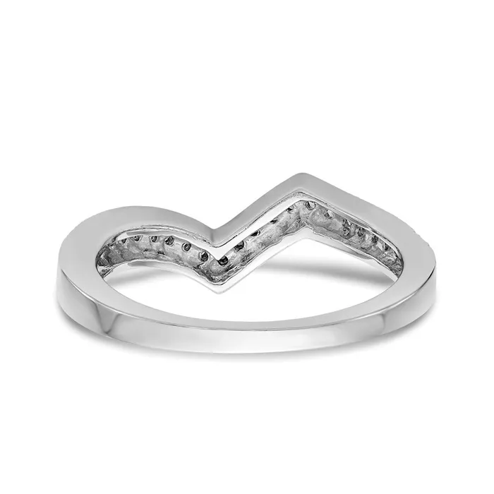 Rings Goldiacom 14k White Gold Real Diamond Contour Wedding Band