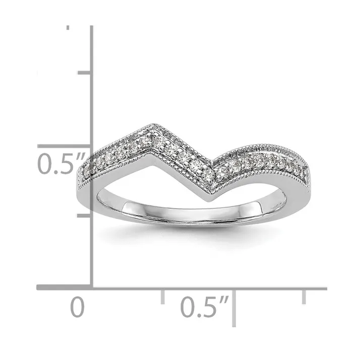 Rings Goldiacom 14k White Gold Real Diamond Contour Wedding Band