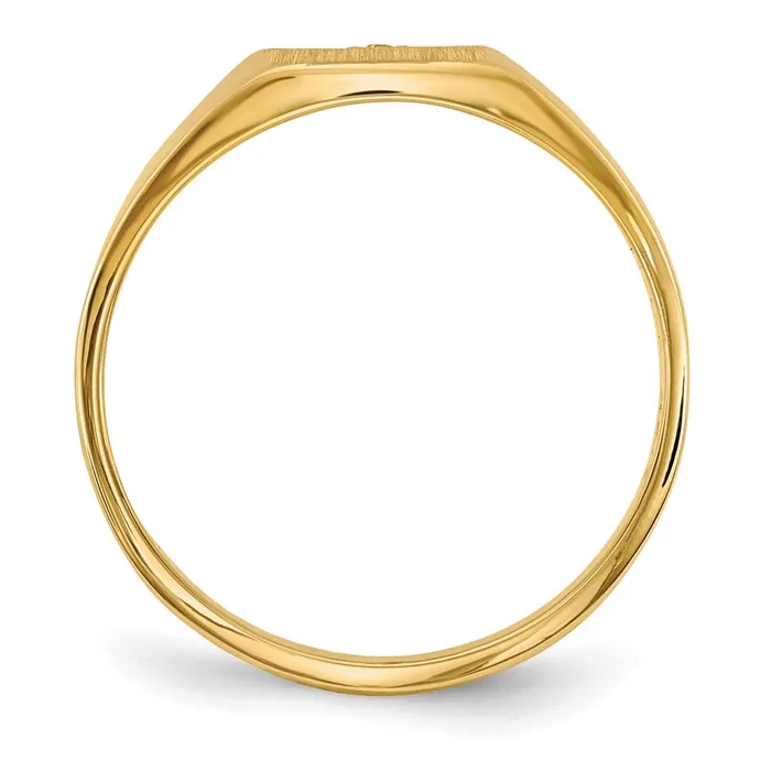 Rings Goldiacom 14K Yellow Gold 80x70mm Closed Back AA Real Diamond Signet Ring