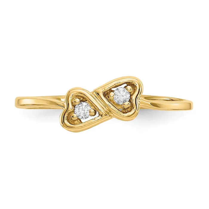 Rings Goldiacom 14K Yellow Gold Polished AA Real Diamond heart ring