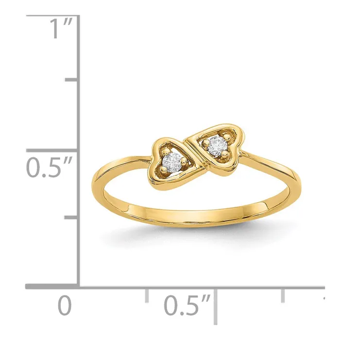 Rings Goldiacom 14K Yellow Gold Polished AA Real Diamond heart ring