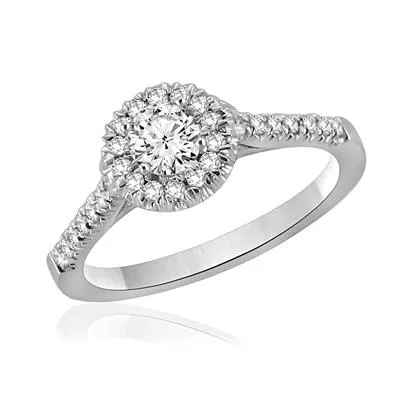 Rings Goldiacom 14KW CZ Ring 2814 CTW FOR 14 CT RD HALO