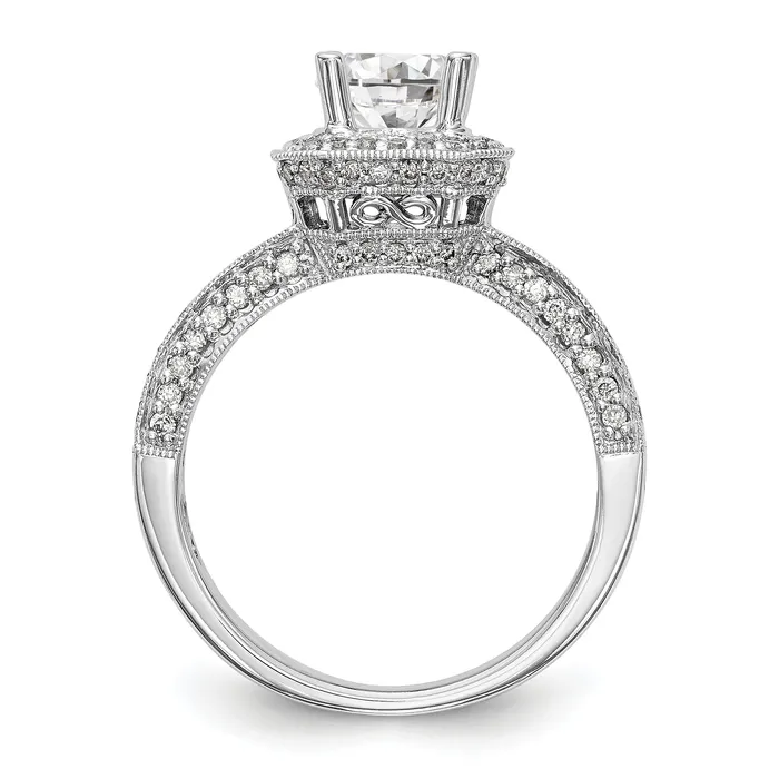 Rings Goldiacom 14kw Round Simulated Diamond Cushion Halo Engagement Ring
