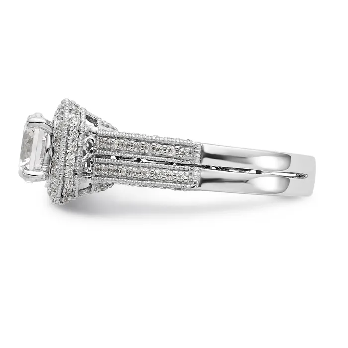 Rings Goldiacom 14kw Round Simulated Diamond Cushion Halo Engagement Ring