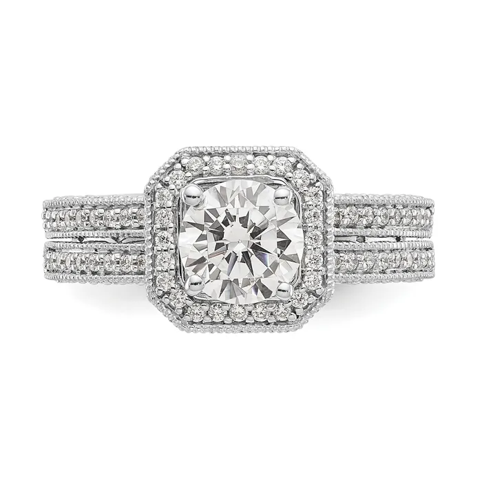 Rings Goldiacom 14kw Round Simulated Diamond Cushion Halo Engagement Ring