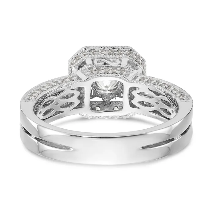 Rings Goldiacom 14kw Round Simulated Diamond Cushion Halo Engagement Ring