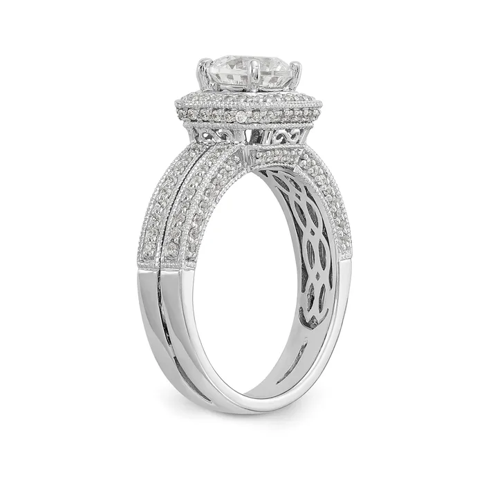 Rings Goldiacom 14kw Round Simulated Diamond Cushion Halo Engagement Ring