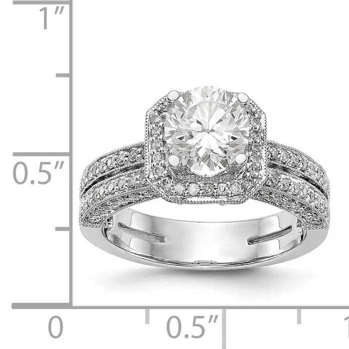 Rings Goldiacom 14kw Round Simulated Diamond Cushion Halo Engagement Ring