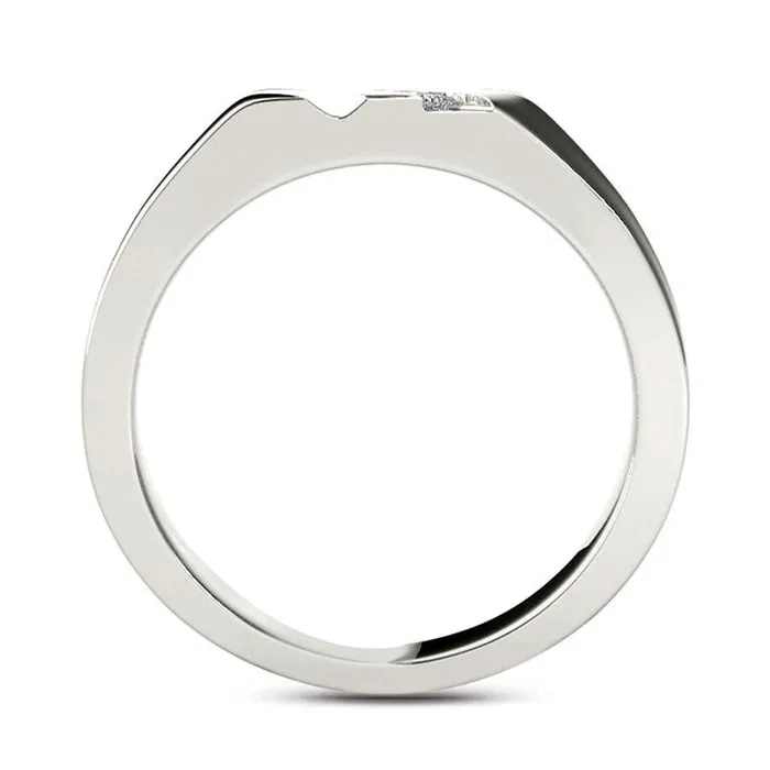 Rings Goldia Mens 013 CT TW SquareCut Natural Diamond Three Stone Slant Wedding Band in Solid 14K White Gold Rings Goldia Mens 013 CT TW SquareCut Natural Diamond Three Stone Slant Wedding Band in Solid 14K White Gold