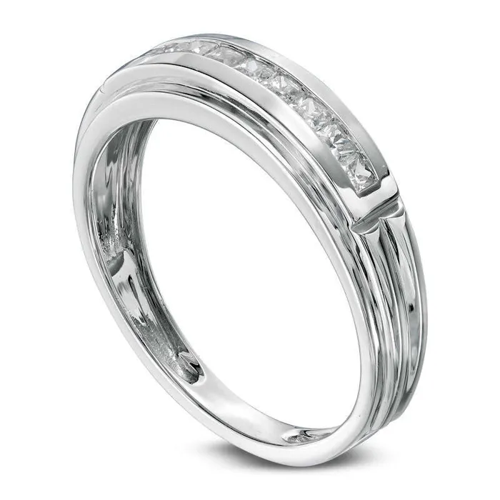 Rings Goldia Mens 025 CT TW Natural Diamond Anniversary Band in Solid 10K White Gold Rings Goldia Mens 025 CT TW Natural Diamond Anniversary Band in Solid 10K White Gold