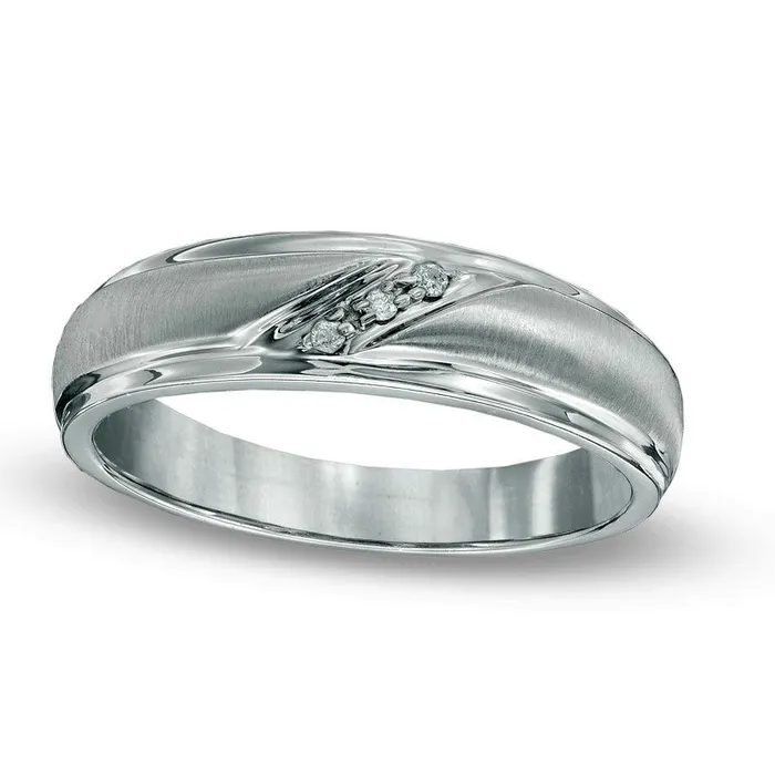 Rings Goldia Mens Natural Diamond Accent Wedding Band in Sterling Silver Size 105 Rings Goldia Mens Natural Diamond Accent Wedding Band in Sterling Silver Size 105
