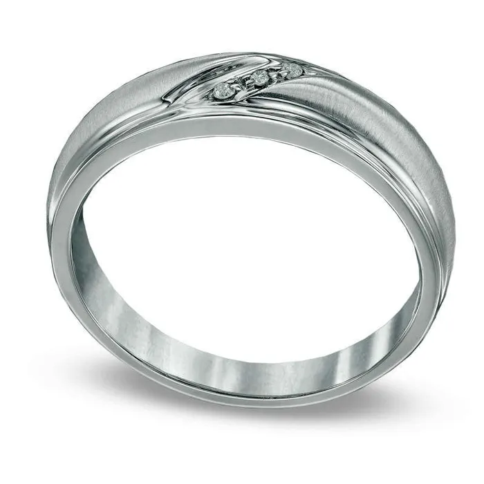 Rings Goldia Mens Natural Diamond Accent Wedding Band in Sterling Silver Size 105 Rings Goldia Mens Natural Diamond Accent Wedding Band in Sterling Silver Size 105