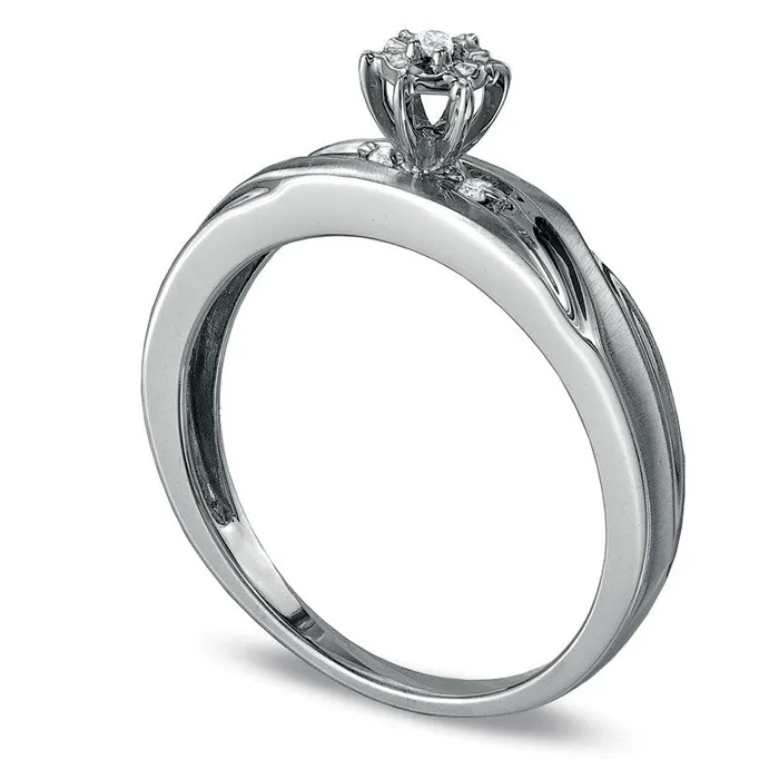 Rings Goldia Natural Diamond Accent Engagement Ring in Solid 10K White Gold Rings Goldia Natural Diamond Accent Engagement Ring in Solid 10K White Gold