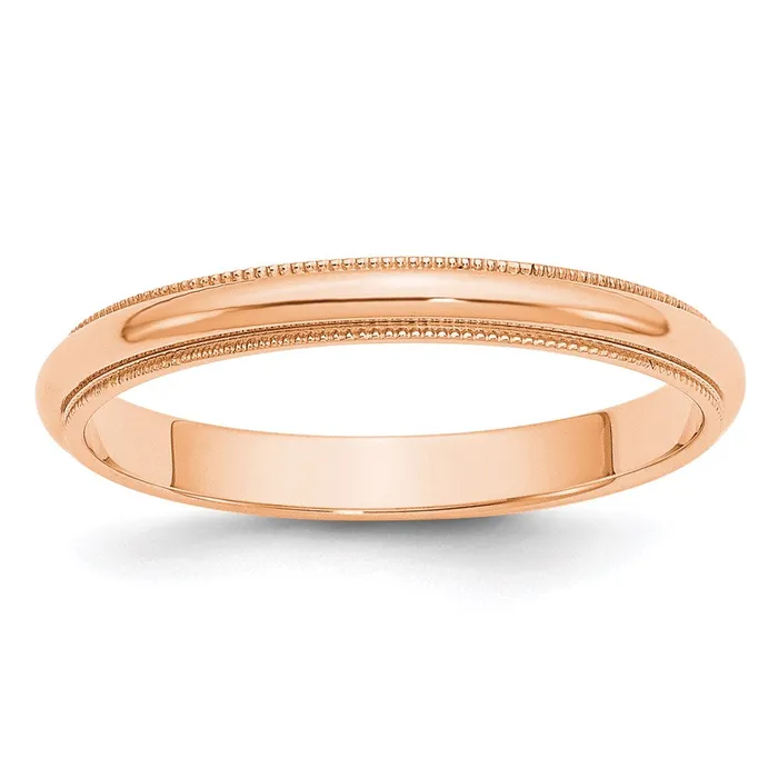Rings Goldia Solid 10K Yellow Gold Rose Gold 3mm Milgrain HalfRound Wedding MensWomens Wedding Band Ring Size 10