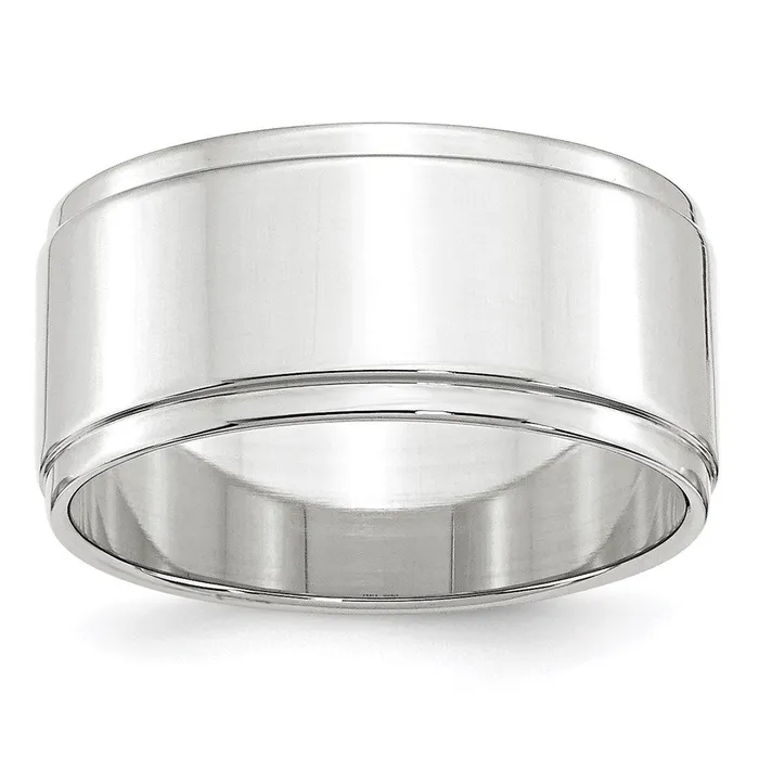 Rings Goldia Solid 14K White Gold 10mm Flat with Step Edge MensWomens Wedding Band Ring Size 115 Rings Goldia Solid 14K White Gold 10mm Flat with Step Edge MensWomens Wedding Band Ring Size 115