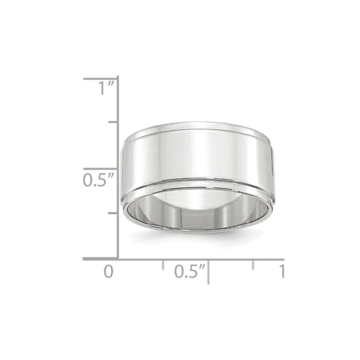 Rings Goldia Solid 14K White Gold 10mm Flat with Step Edge MensWomens Wedding Band Ring Size 115 Rings Goldia Solid 14K White Gold 10mm Flat with Step Edge MensWomens Wedding Band Ring Size 115