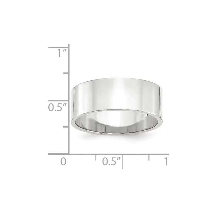 Rings Goldia Solid 14K White Gold 8mm Light Weight Flat MensWomens Wedding Band Ring Size 13 Rings Goldia Solid 14K White Gold 8mm Light Weight Flat MensWomens Wedding Band Ring Size 13