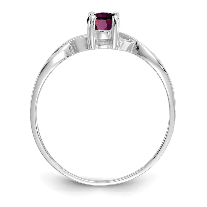 Rings Goldia Solid 14k White Gold Rhodolite Simulated Garnet Birthstone Ring