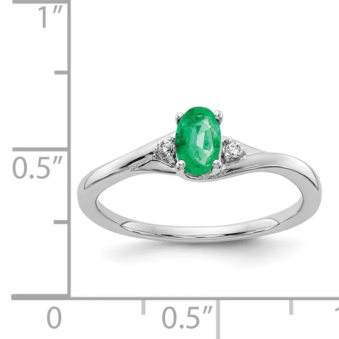 Rings Goldia Solid 14k White Gold Simulated CZ Initial H Ring