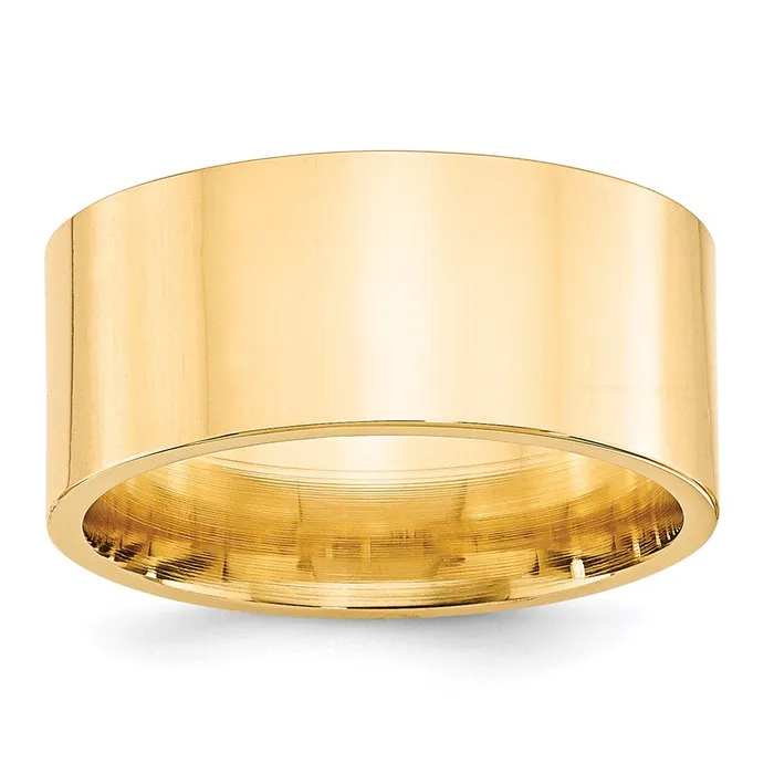 Rings Goldia Solid 14K Yellow Gold 10mm Standard Flat Comfort Fit MensWomens Wedding Band Ring Size 95 Rings Goldia Solid 14K Yellow Gold 10mm Standard Flat Comfort Fit MensWomens Wedding Band Ring Size 95