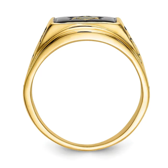 Rings Goldia Solid 14k Yellow Gold Mens Masonic Ring