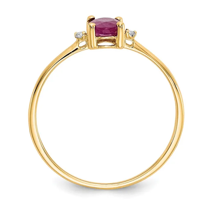 Rings Goldia Solid 14k Yellow Gold Simulated CZ Ruby Birthstone Ring