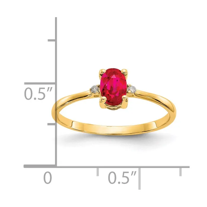 Rings Goldia Solid 14k Yellow Gold Simulated CZ Ruby Birthstone Ring