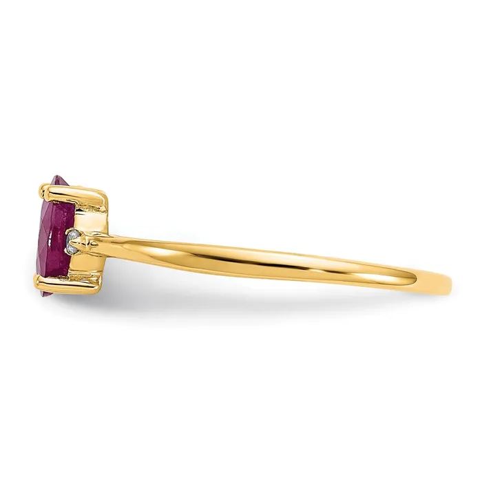 Rings Goldia Solid 14k Yellow Gold Simulated CZ Ruby Birthstone Ring