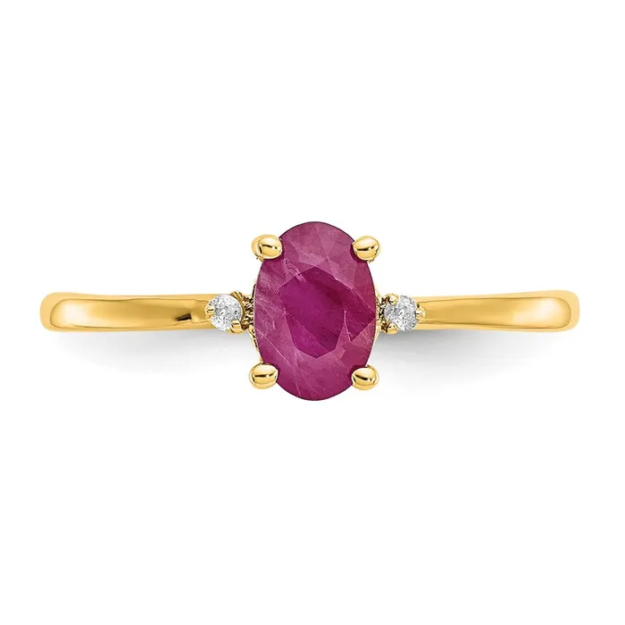 Rings Goldia Solid 14k Yellow Gold Simulated CZ Ruby Birthstone Ring