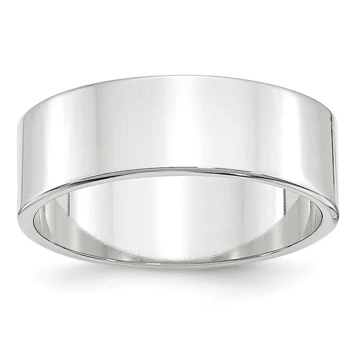Rings Goldia Solid 18K White Gold 7mm Light Weight Flat MensWomens Wedding Band Ring Size 125 Rings Goldia Solid 18K White Gold 7mm Light Weight Flat MensWomens Wedding Band Ring Size 125