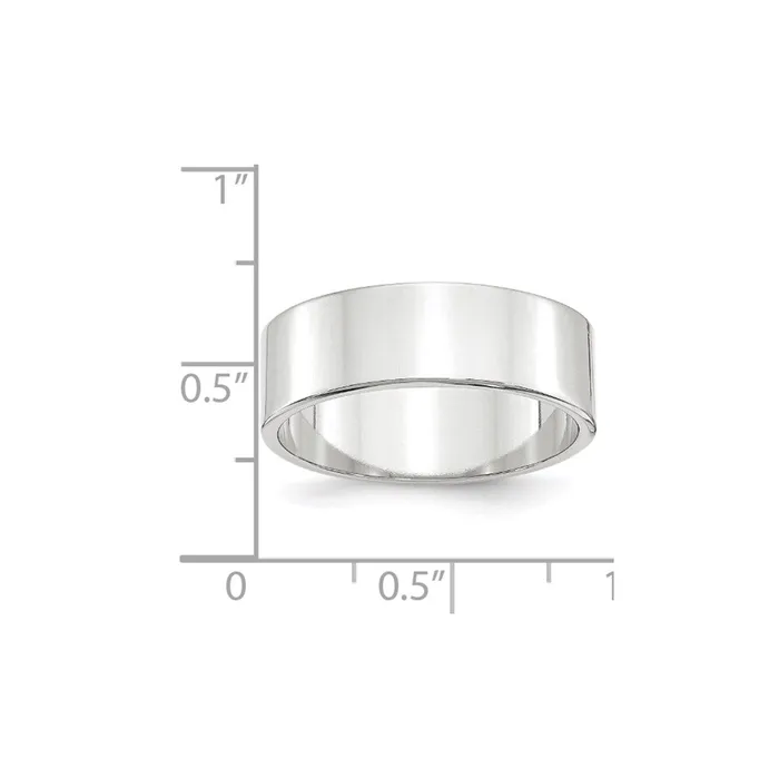 Rings Goldia Solid 18K White Gold 7mm Light Weight Flat MensWomens Wedding Band Ring Size 125 Rings Goldia Solid 18K White Gold 7mm Light Weight Flat MensWomens Wedding Band Ring Size 125