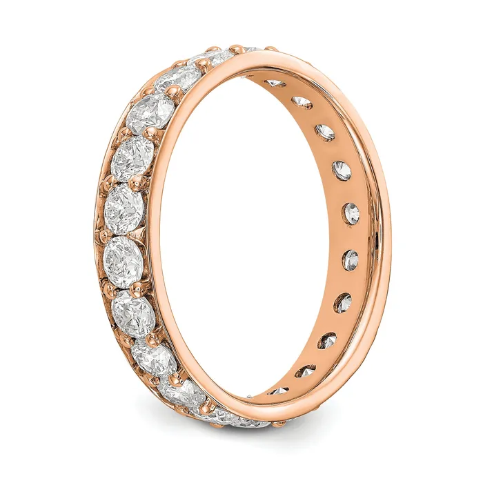 Rings Goldia Solid Real 14k Rose Gold Polished Vintage 2ct CZ Eternity Wedding Band Ring