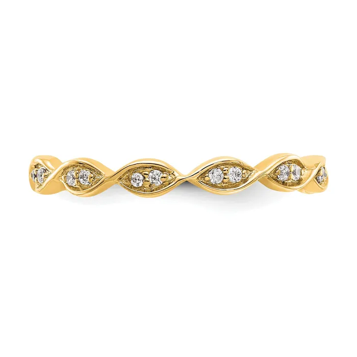Rings Goldia Solid Real 14k White Polished Round 2CT Double Row CZ Eternity Wedding Band Ring