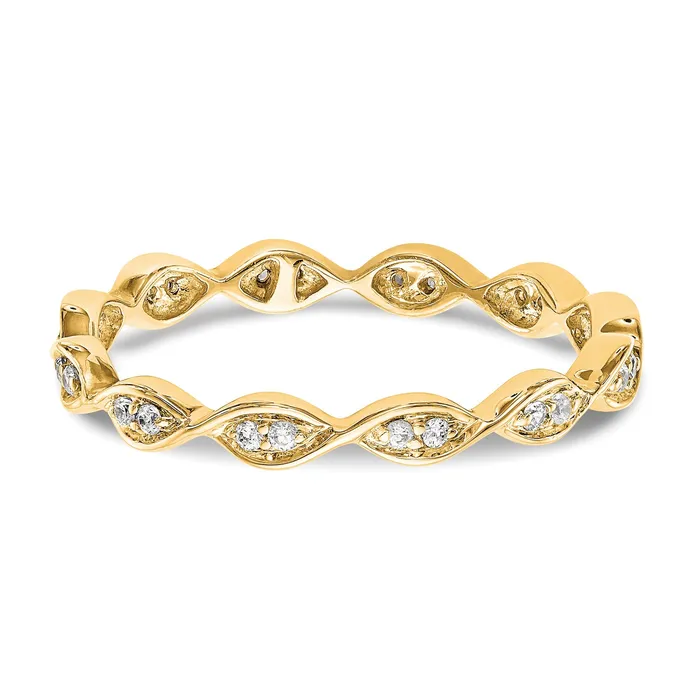 Rings Goldia Solid Real 14k White Polished Round 2CT Double Row CZ Eternity Wedding Band Ring