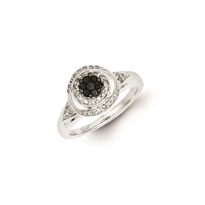 Rings Goldia Sterling Silver Black Diamond Circle Ring