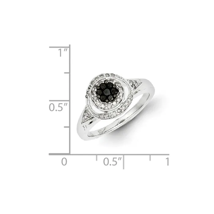 Rings Goldia Sterling Silver Black Diamond Circle Ring