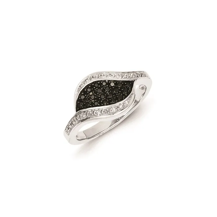 Rings Goldia Sterling Silver Black Diamond Fancy Marquise Ring