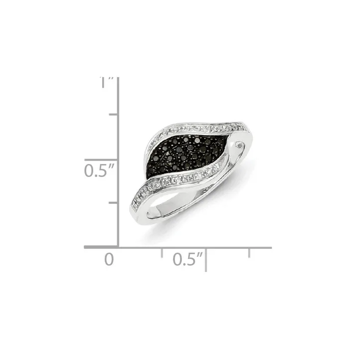 Rings Goldia Sterling Silver Black Diamond Fancy Marquise Ring